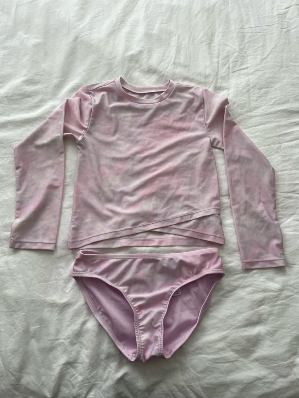 GAP Light Pink Long-Sleeve Two-Piece Swim Set
